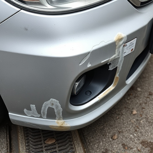 damaged car bumper