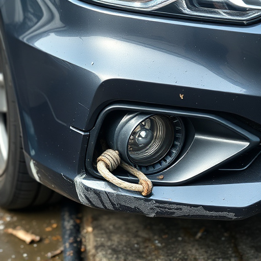 damaged car bumper