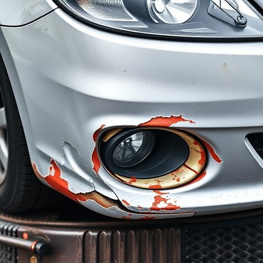 damaged car bumper