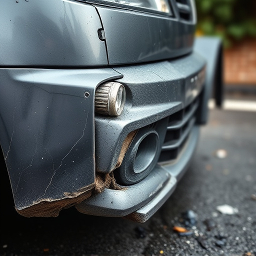 damaged car bumper