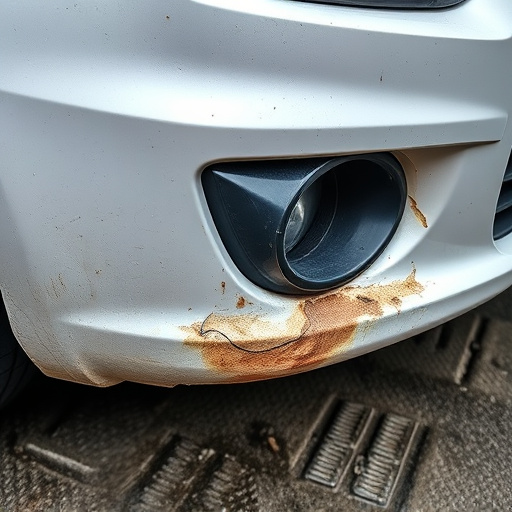 damaged car bumper