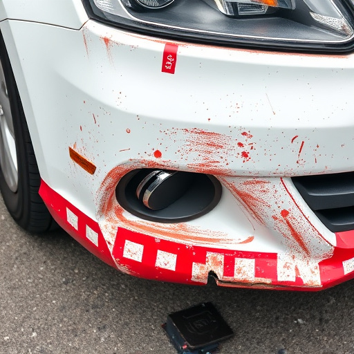 damaged car bumper