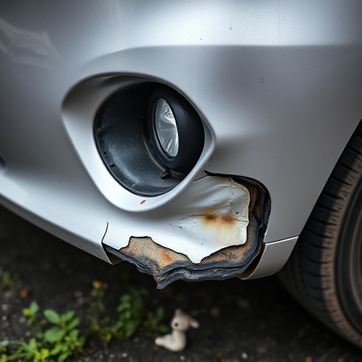 damaged car bumper
