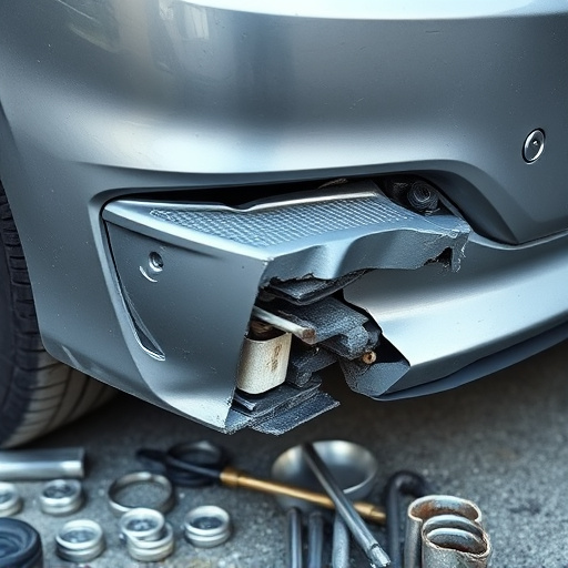 damaged car bumper