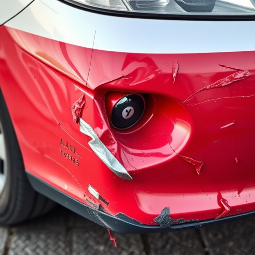 damaged car bumper