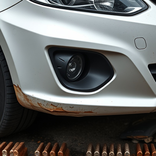 damaged car bumper