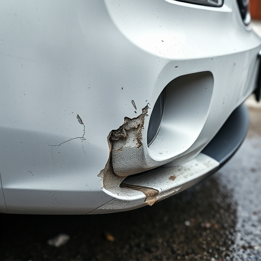 damaged car bumper