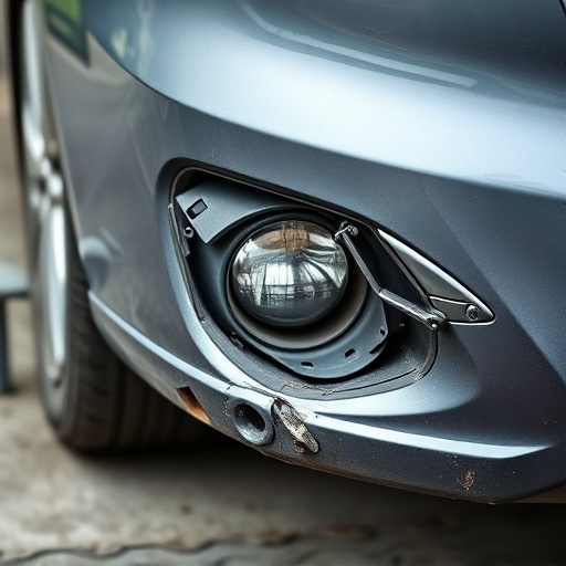 damaged car bumper