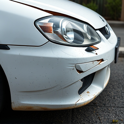 damaged car bumper