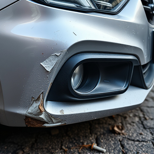 damaged car bumper