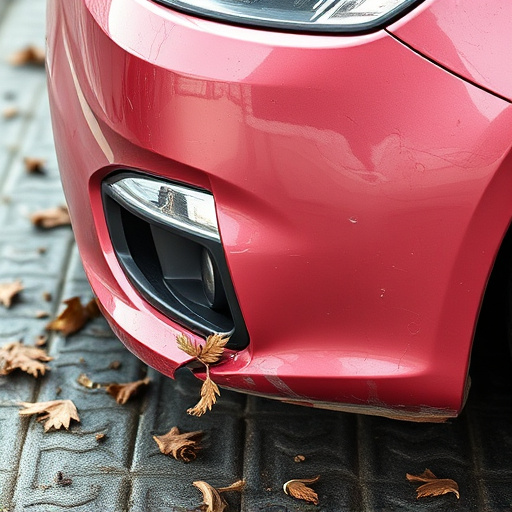 damaged car bumper