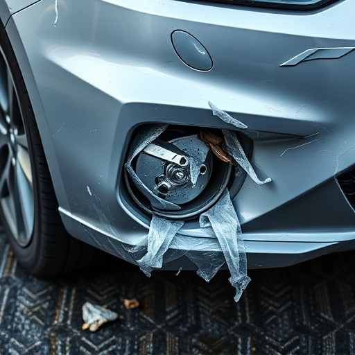 damaged car bumper
