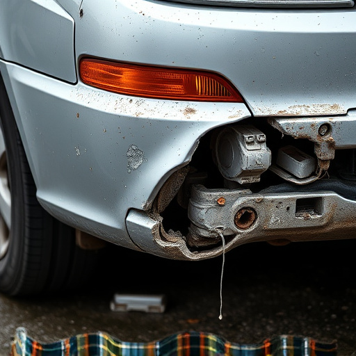 damaged car bumper