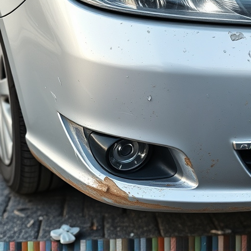 damaged car bumper