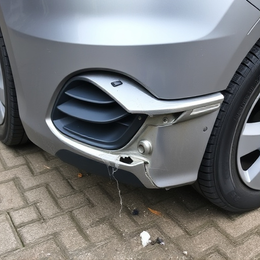 damaged car bumper
