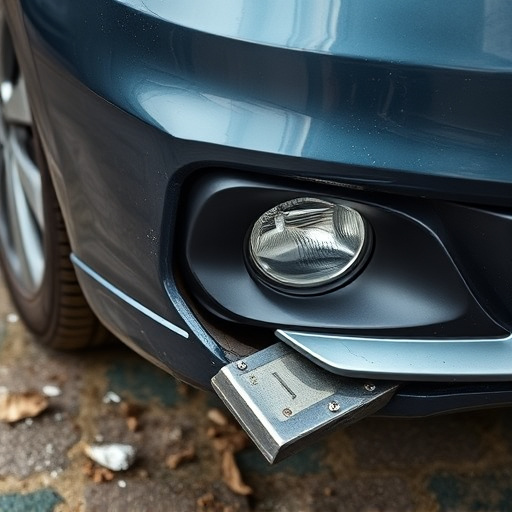 damaged car bumper