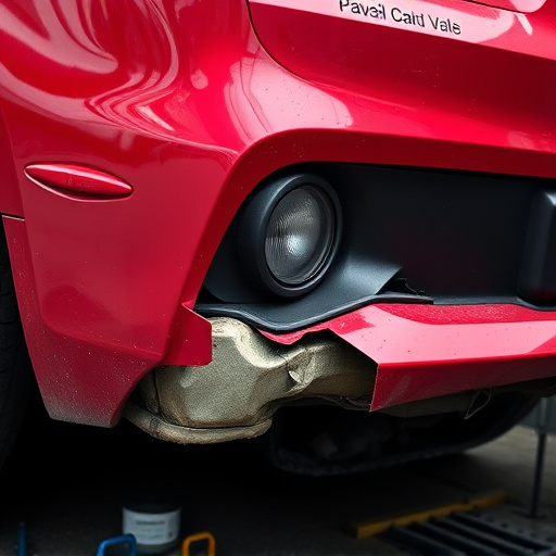 damaged car bumper