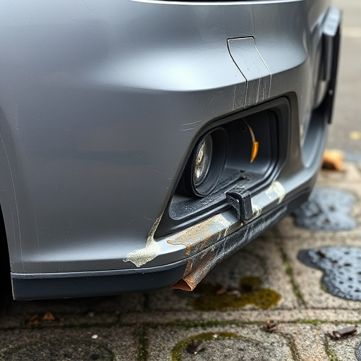 damaged car bumper