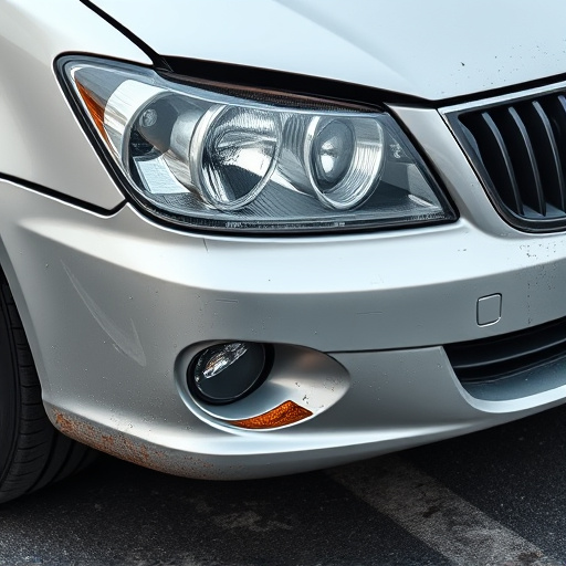 damaged car bumper