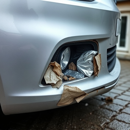 damaged car bumper