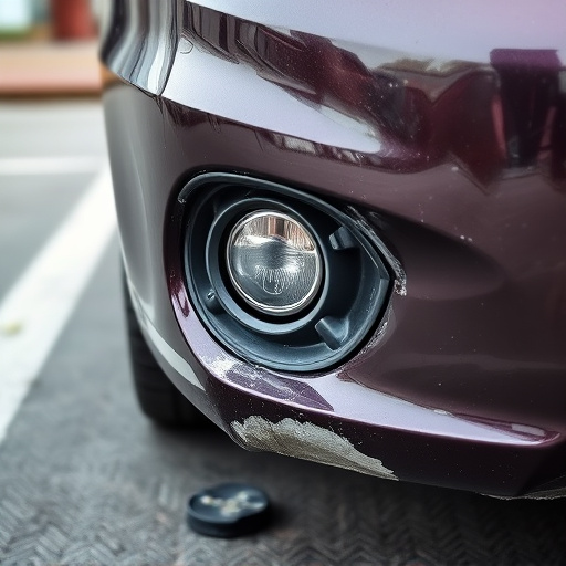 damaged car bumper