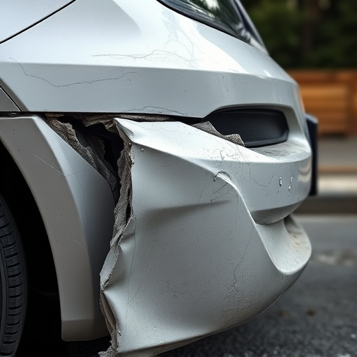 damaged car bumper