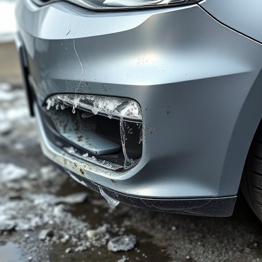 damaged car bumper