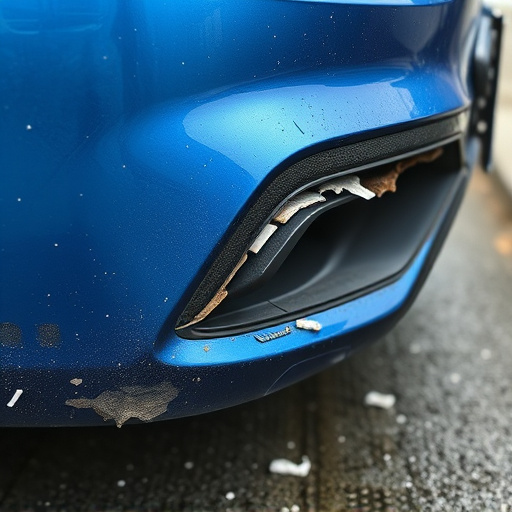 damaged car bumper