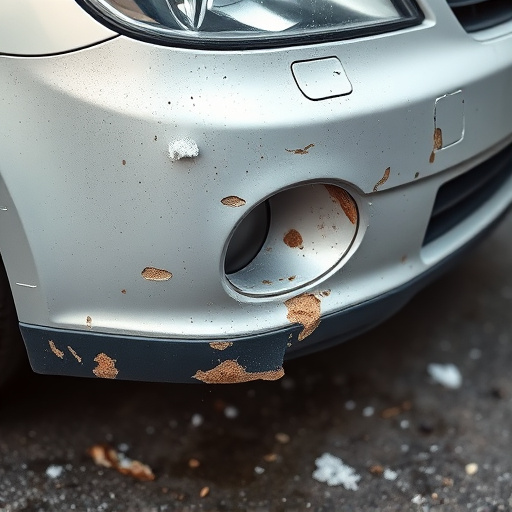 damaged car bumper