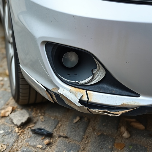 damaged car bumper
