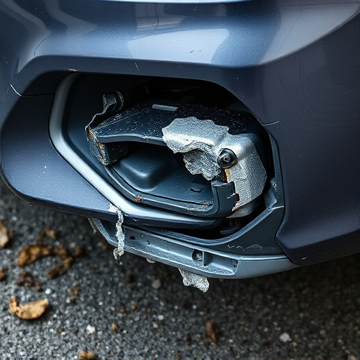 damaged car bumper