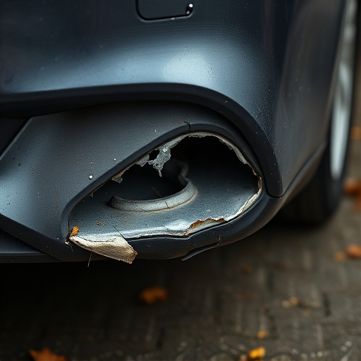 damaged car bumper