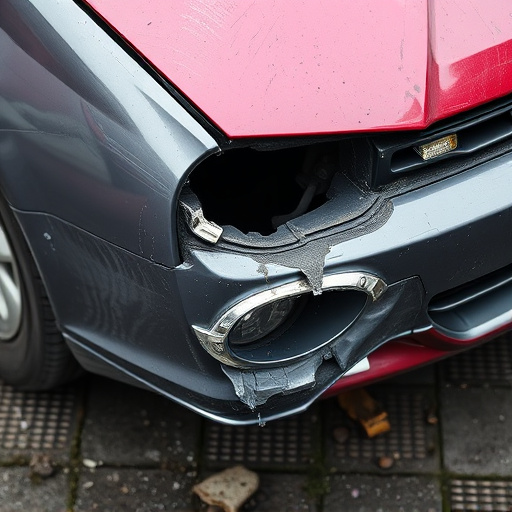 damaged car bumper