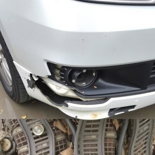damaged car bumper