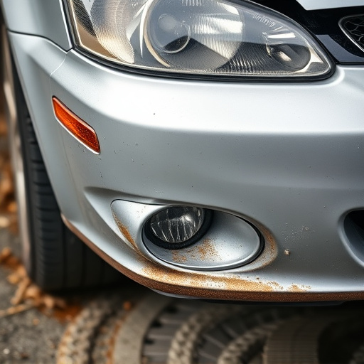 damaged car bumper