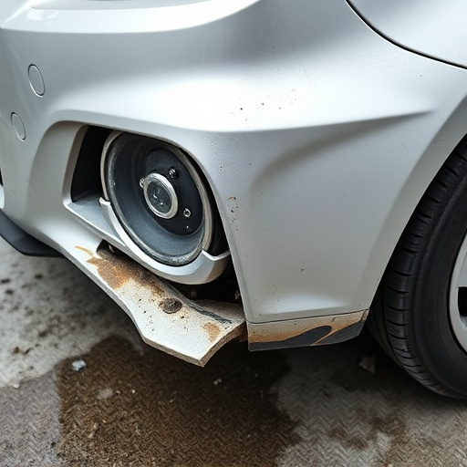 damaged car bumper