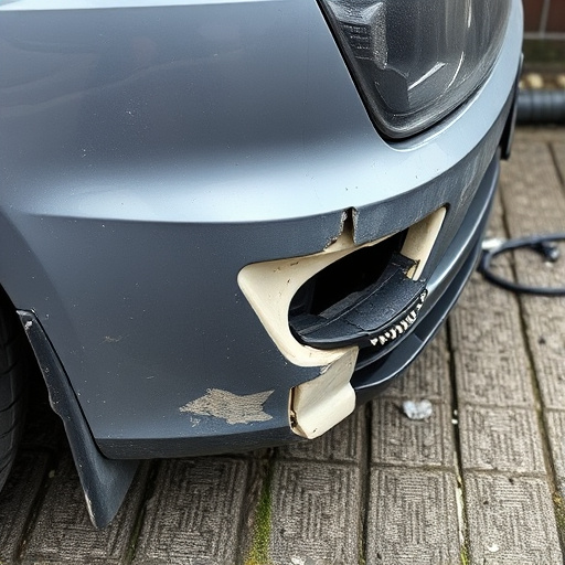damaged car bumper