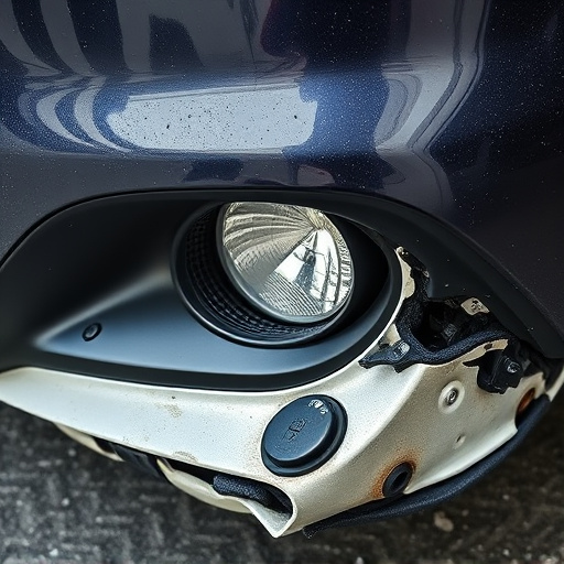 damaged car bumper