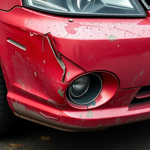 damaged car bumper
