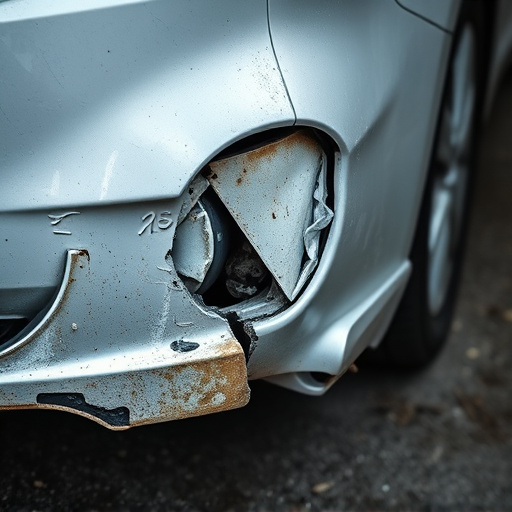 damaged car bumper