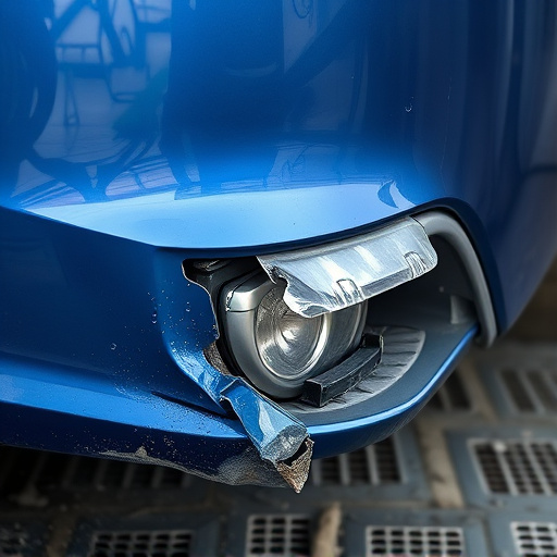 damaged car bumper