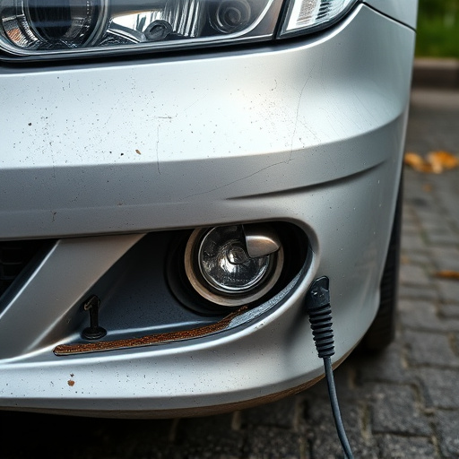 damaged car bumper