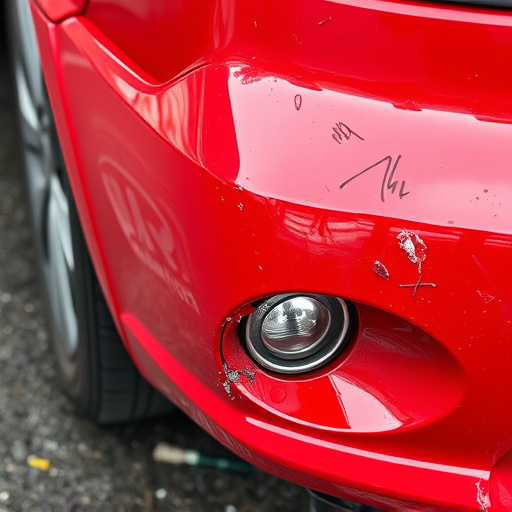 damaged car bumper