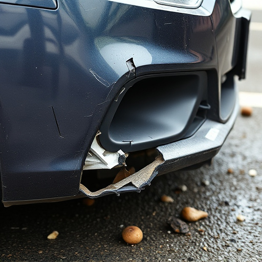 damaged car bumper