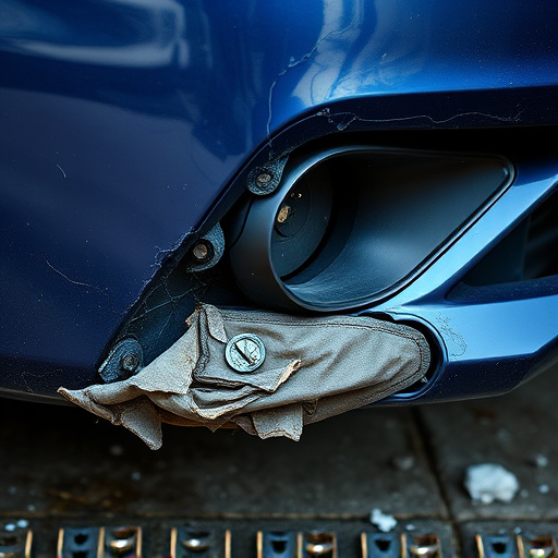damaged car bumper