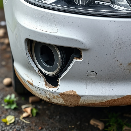damaged car bumper