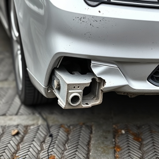 damaged car bumper