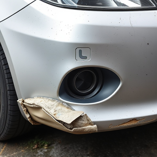 damaged car bumper
