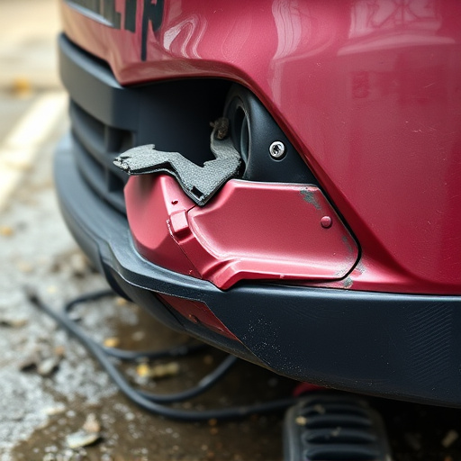damaged car bumper
