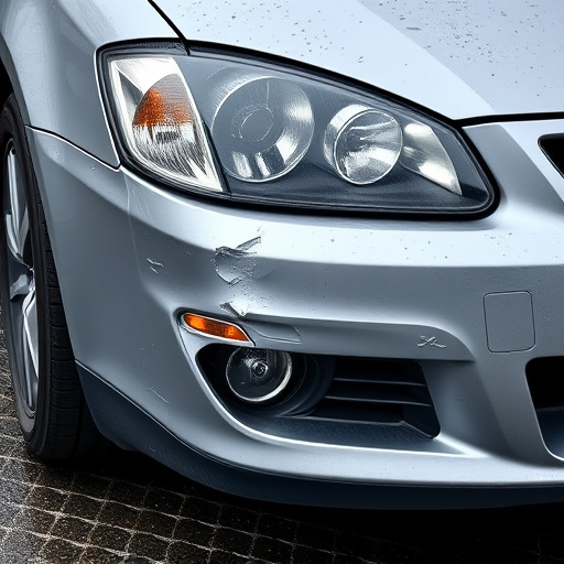 damaged car bumper